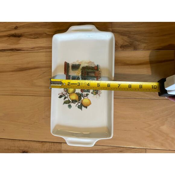Ceramica Cuore Serving Platter, Lemons w/ Building, 11"x6.5" Made in ITALY - Picture 6 of 7